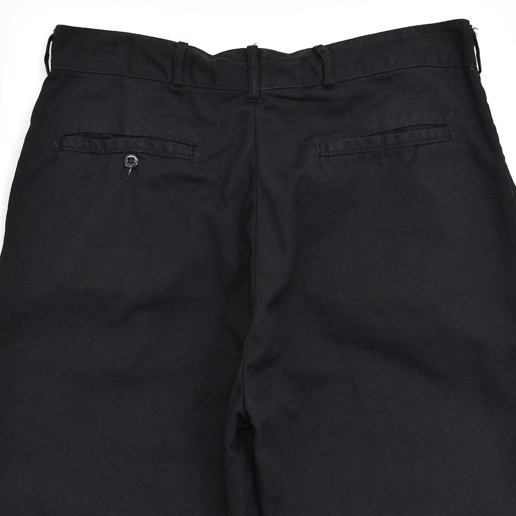 1950s OLD BLACK ALL COTTON WORK PANTS / CHINO ... W33/L30