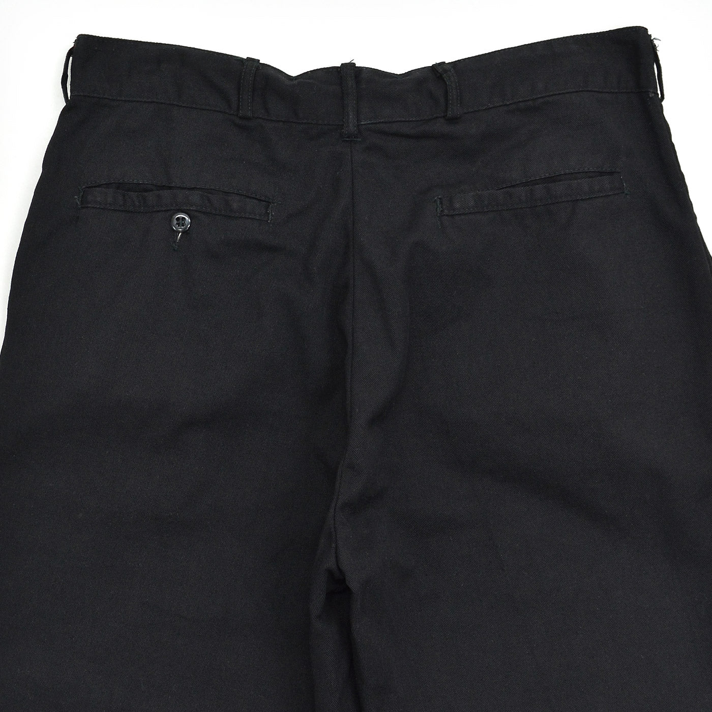 1950s OLD BLACK ALL COTTON WORK PANTS / CHINO ... W33/L30