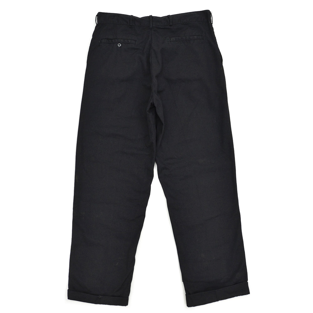 1950s OLD BLACK ALL COTTON WORK PANTS / CHINO ... W33/L30
