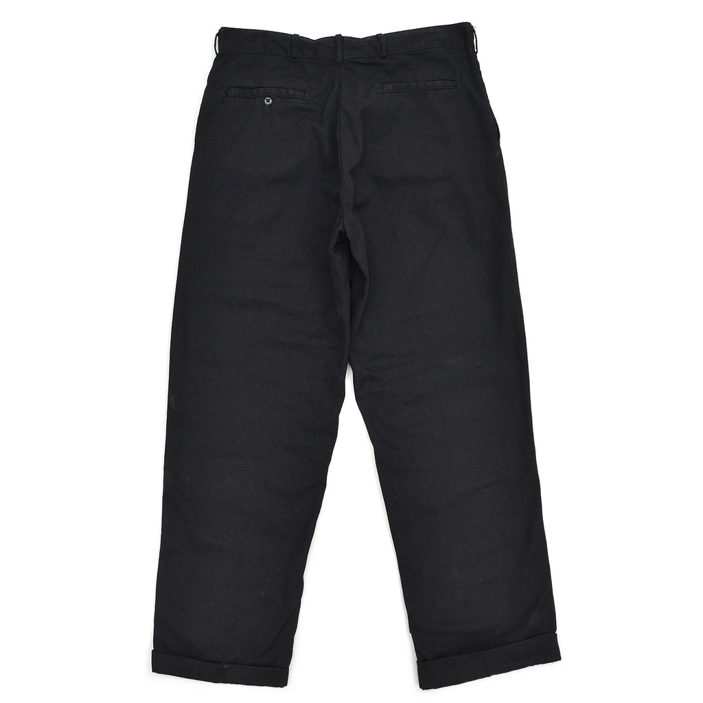 1950s OLD BLACK ALL COTTON WORK PANTS / CHINO ... W33/L30