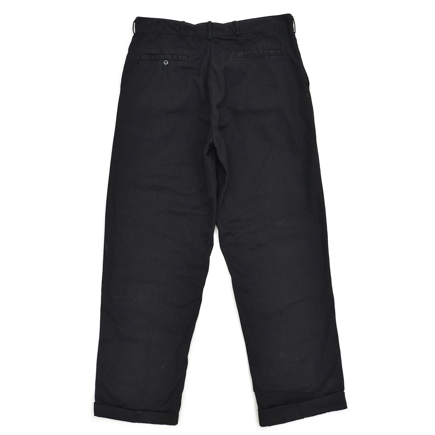1950s OLD BLACK ALL COTTON WORK PANTS / CHINO ... W33/L30