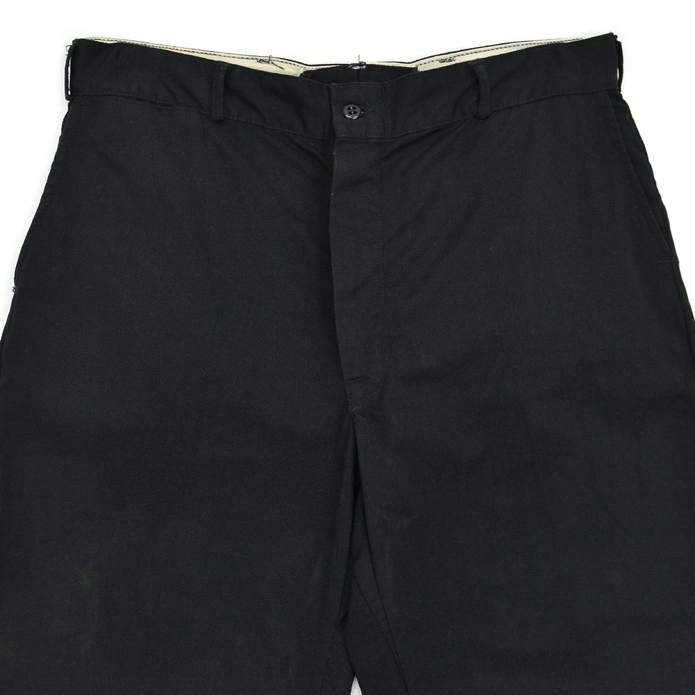 1950s OLD BLACK ALL COTTON WORK PANTS / CHINO ... W33/L30