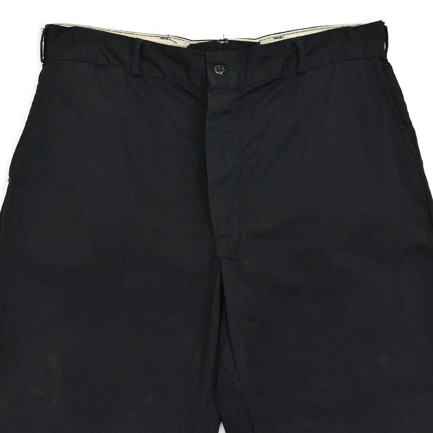 1950s OLD BLACK ALL COTTON WORK PANTS / CHINO ... W33/L30