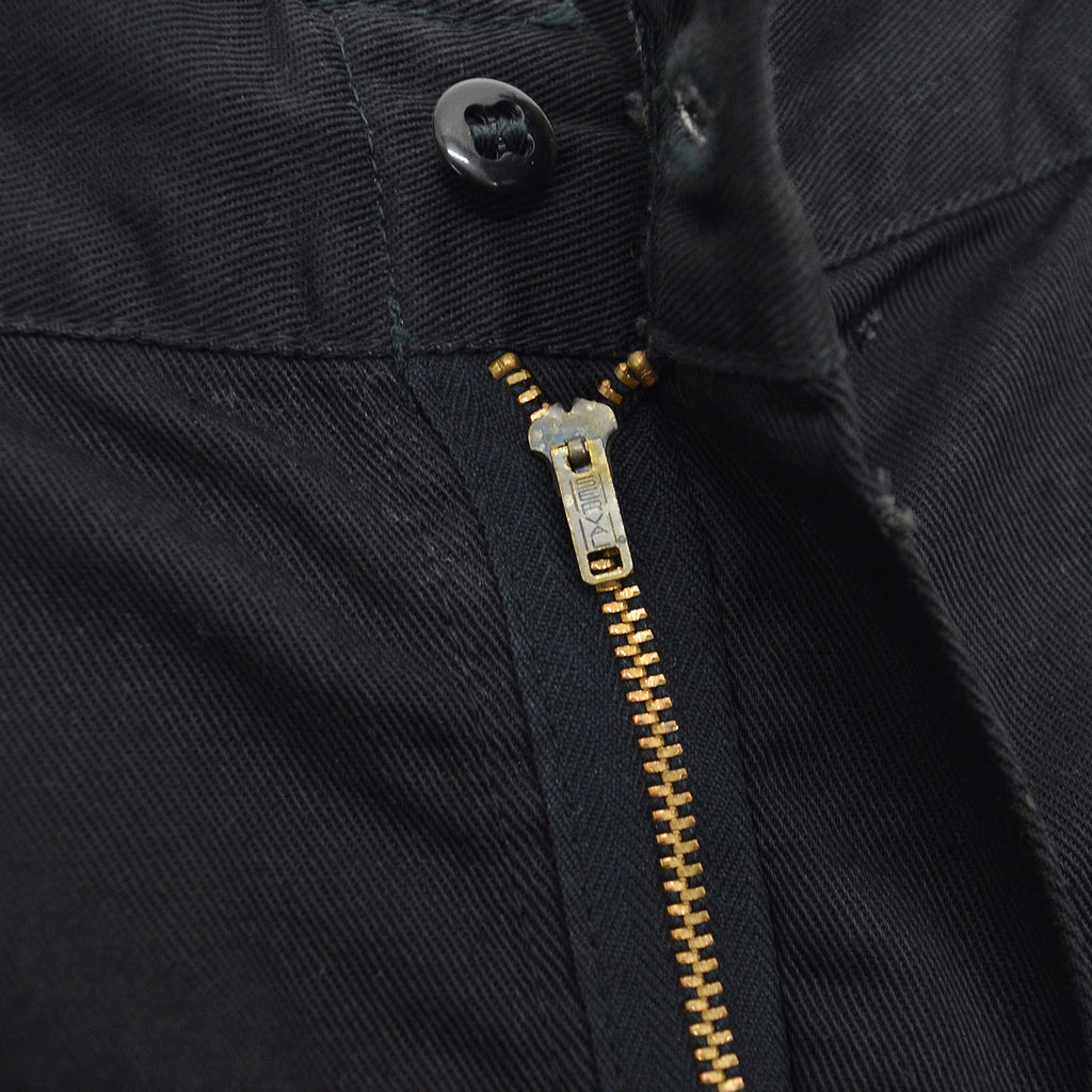 1950s OLD BLACK ALL COTTON WORK PANTS / CHINO ... W33/L30