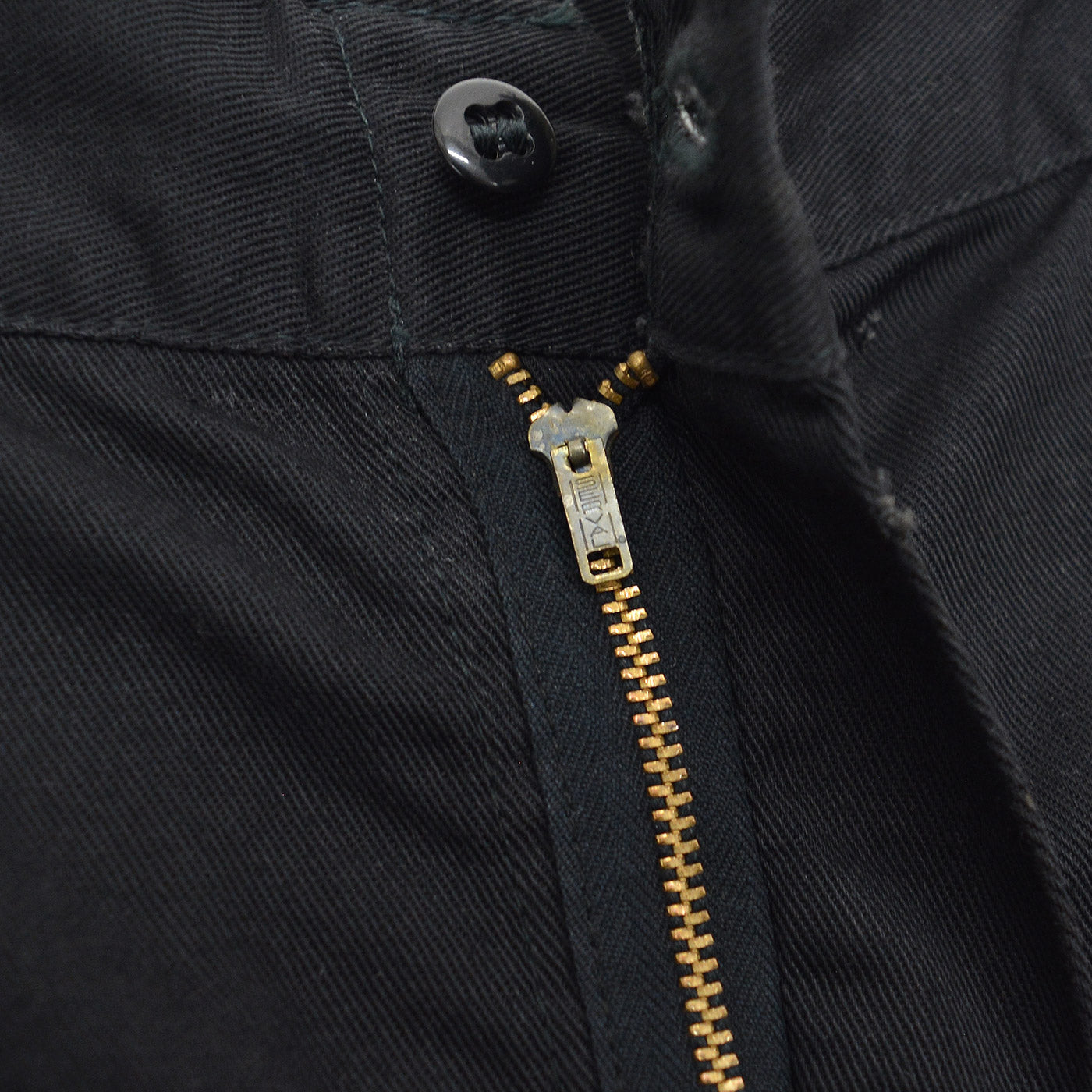 1950s OLD BLACK ALL COTTON WORK PANTS / CHINO ... W33/L30