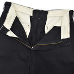 1950s OLD BLACK ALL COTTON WORK PANTS / CHINO ... W33/L30