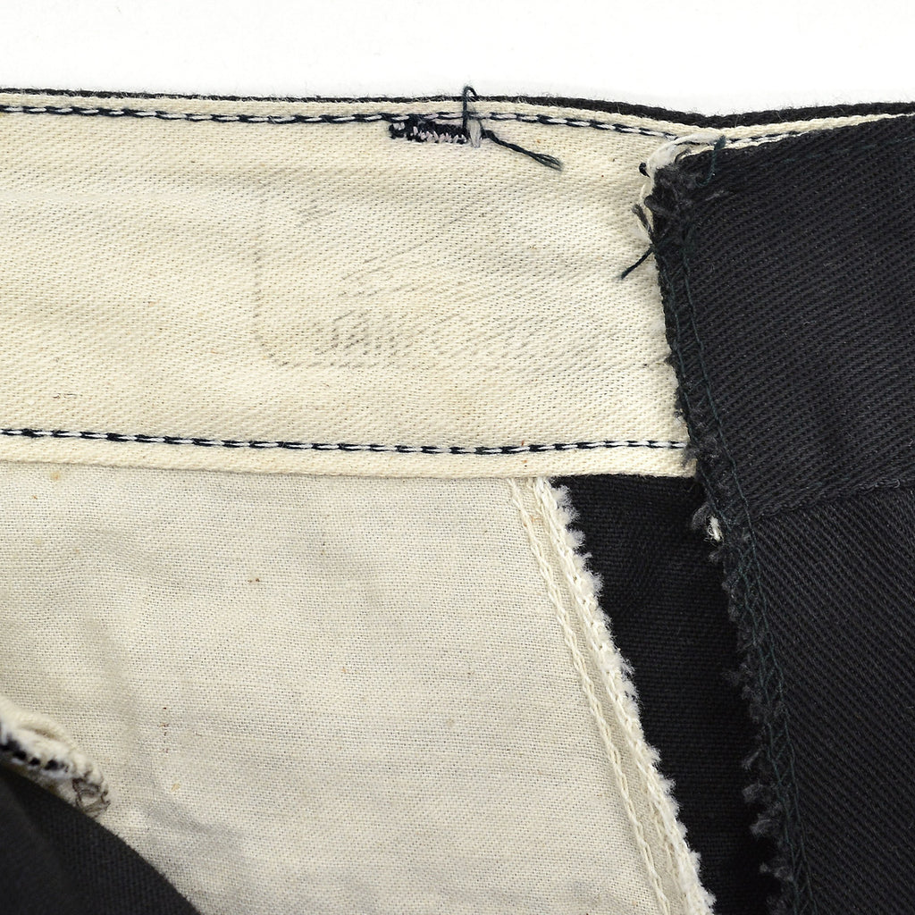 1950s OLD BLACK ALL COTTON WORK PANTS / CHINO ... W33/L30