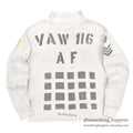 1980's USNAVY JERSEY, FLIGHT DECK CREWMAN'S WHITE / CHECKERED FLAG STENCIL ... XL