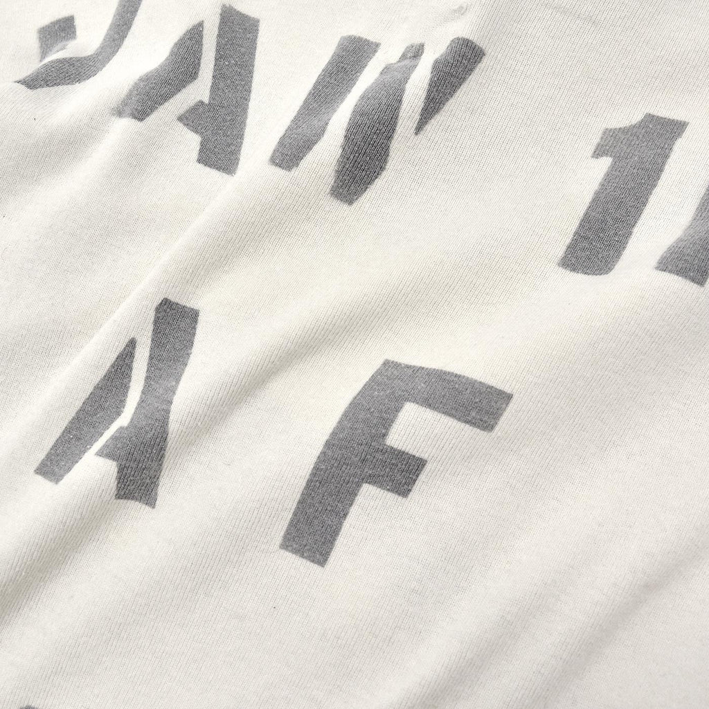 1980's U.S.NAVY JERSEY, FLIGHT DECK CREWMAN'S WHITE / CHECKERED FLAG STENCIL ... XL