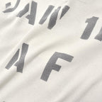 1980's U.S.NAVY JERSEY, FLIGHT DECK CREWMAN'S WHITE / CHECKERED FLAG STENCIL ... XL