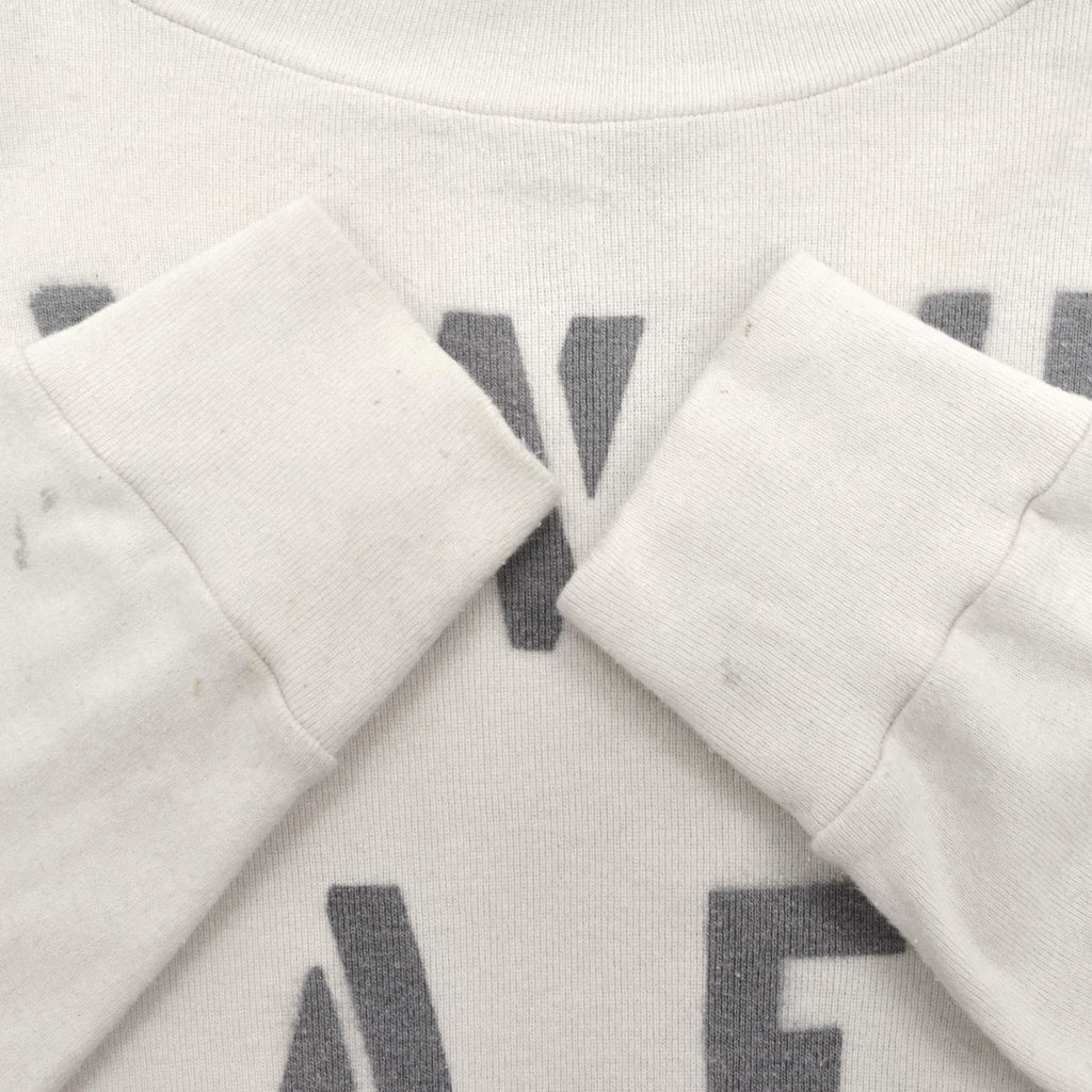 1980's U.S.NAVY JERSEY, FLIGHT DECK CREWMAN'S WHITE / CHECKERED FLAG STENCIL ... XL