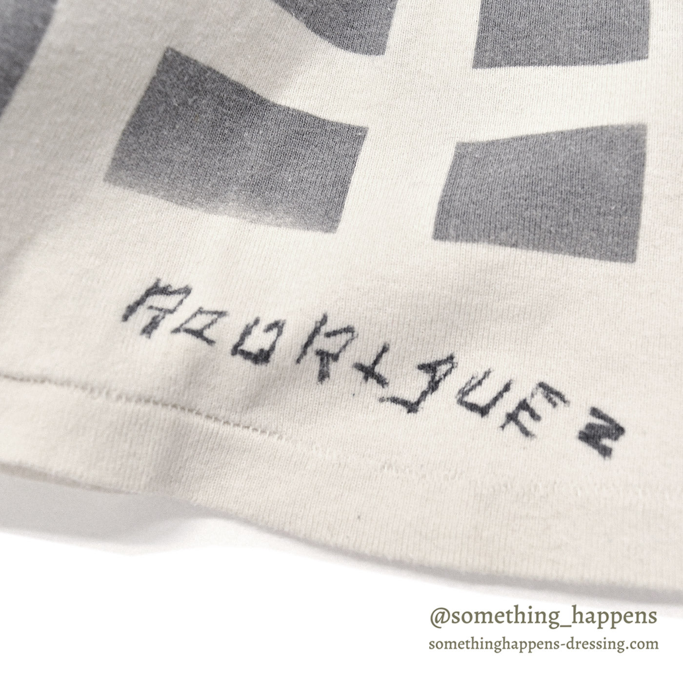 1980's U.S.NAVY JERSEY, FLIGHT DECK CREWMAN'S WHITE / CHECKERED FLAG STENCIL ... XL