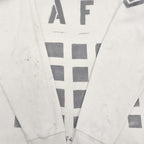 1980's U.S.NAVY JERSEY, FLIGHT DECK CREWMAN'S WHITE / CHECKERED FLAG STENCIL ... XL