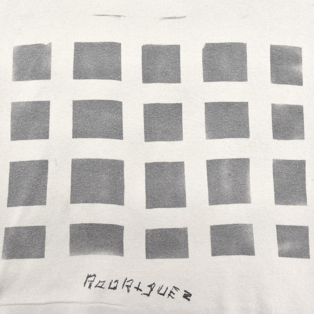 1980's USNAVY JERSEY, FLIGHT DECK CREWMAN'S WHITE / CHECKERED FLAG STENCIL ... XL