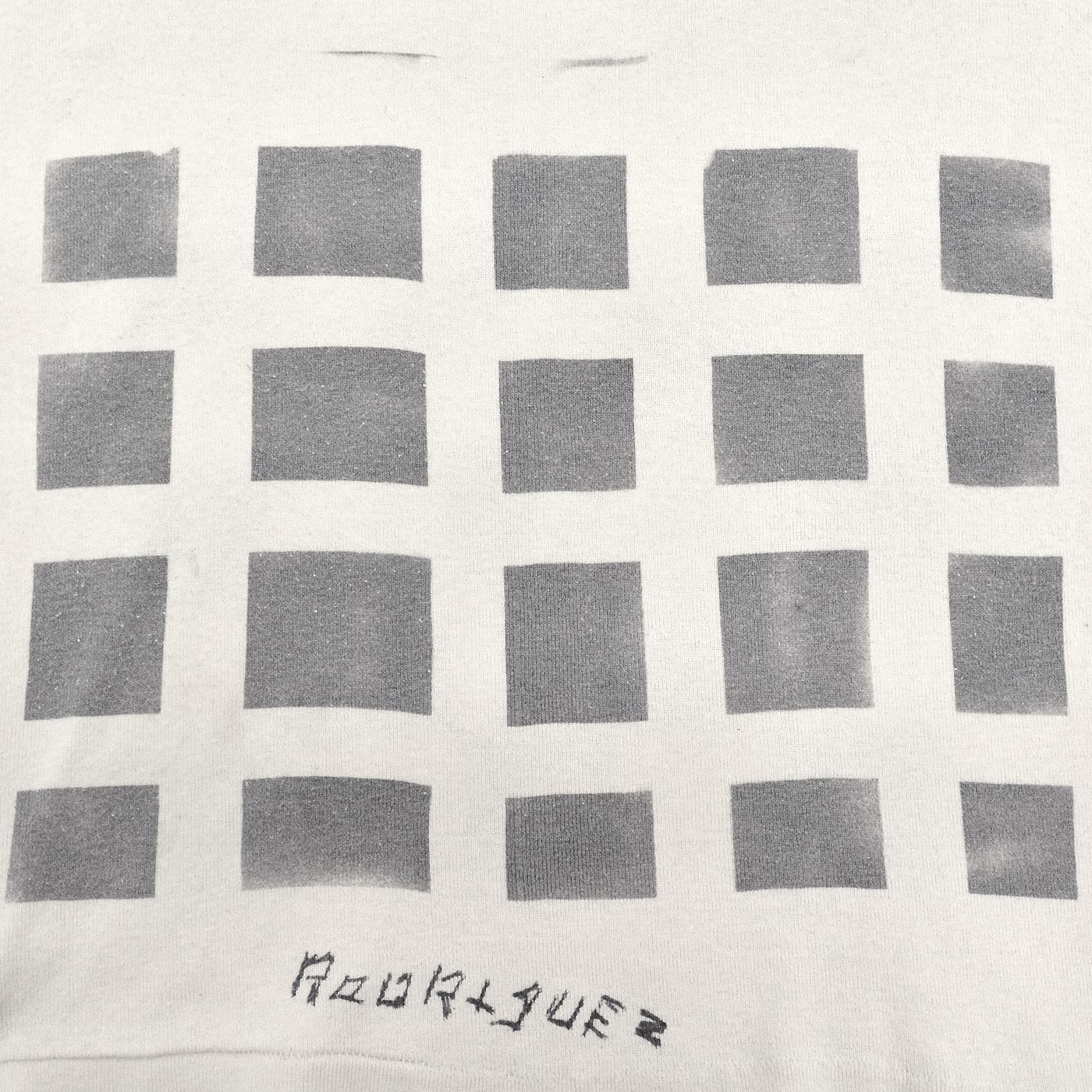 1980's U.S.NAVY JERSEY, FLIGHT DECK CREWMAN'S WHITE / CHECKERED FLAG STENCIL ... XL