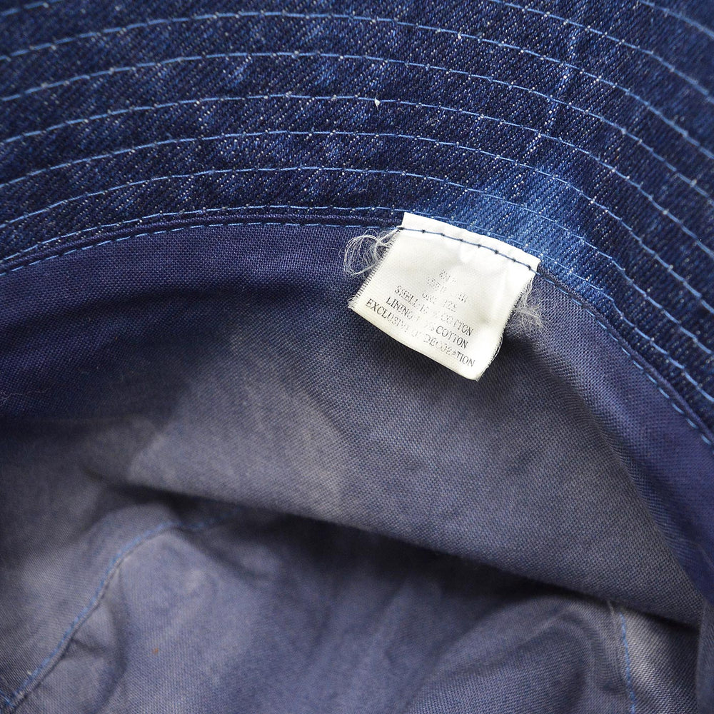 1990's~ OLD LACE-UP DENIM BUCKET HAT / BLEACHED...