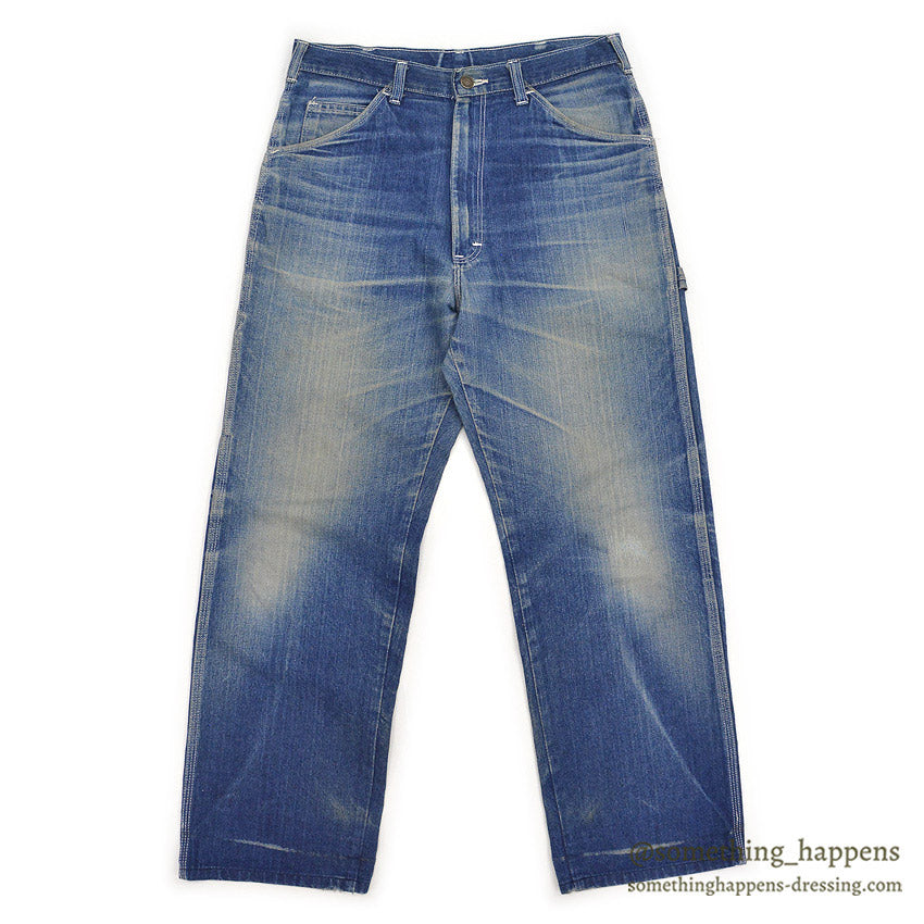 1980's DICKIES DENIM PAINTER PANTS / GORGEOUS FADE... W31/L29