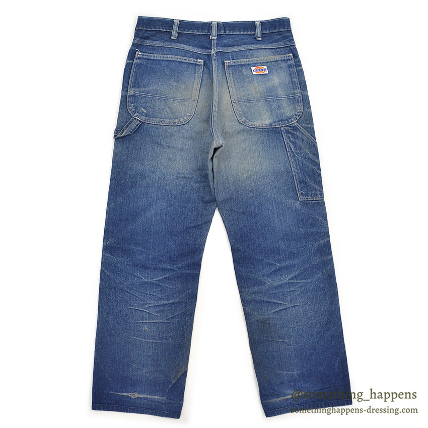 1980's DICKIES DENIM PAINTER PANTS / GORGEOUS FADE... W31/L29