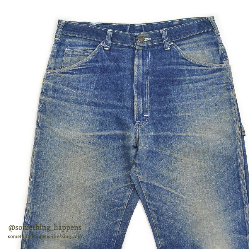 1980's DICKIES DENIM PAINTER PANTS / GORGEOUS FADE... W31/L29
