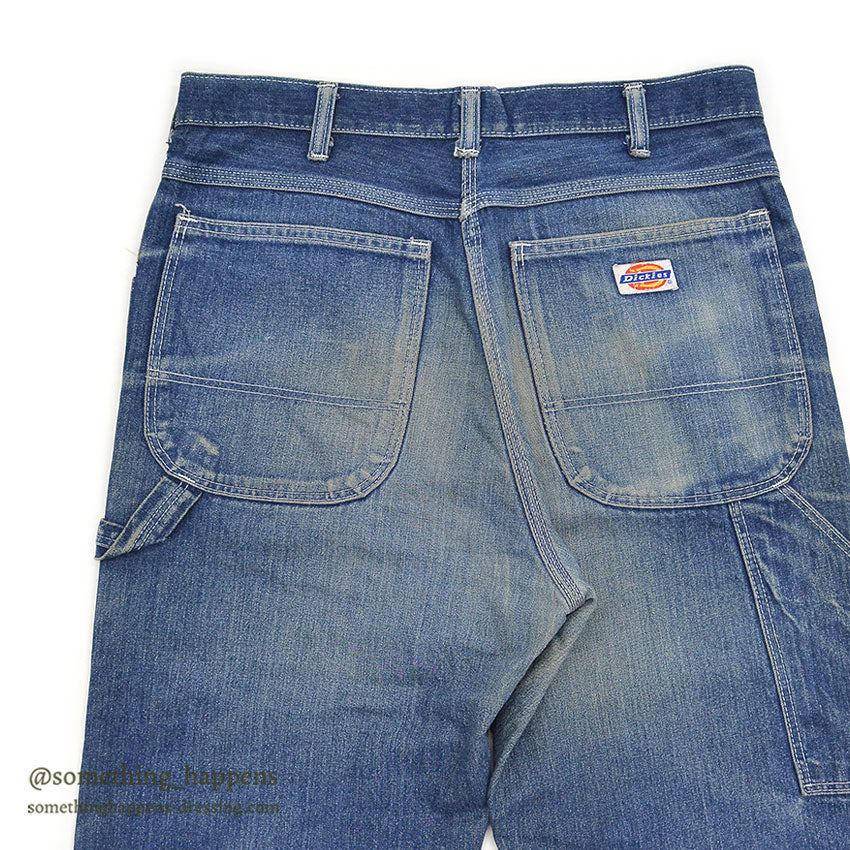 1980's DICKIES DENIM PAINTER PANTS / GORGEOUS FADE... W31/L29