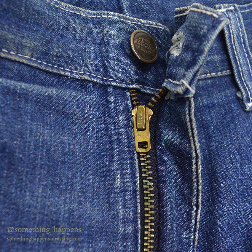 1980's DICKIES DENIM PAINTER PANTS / GORGEOUS FADE... W31/L29