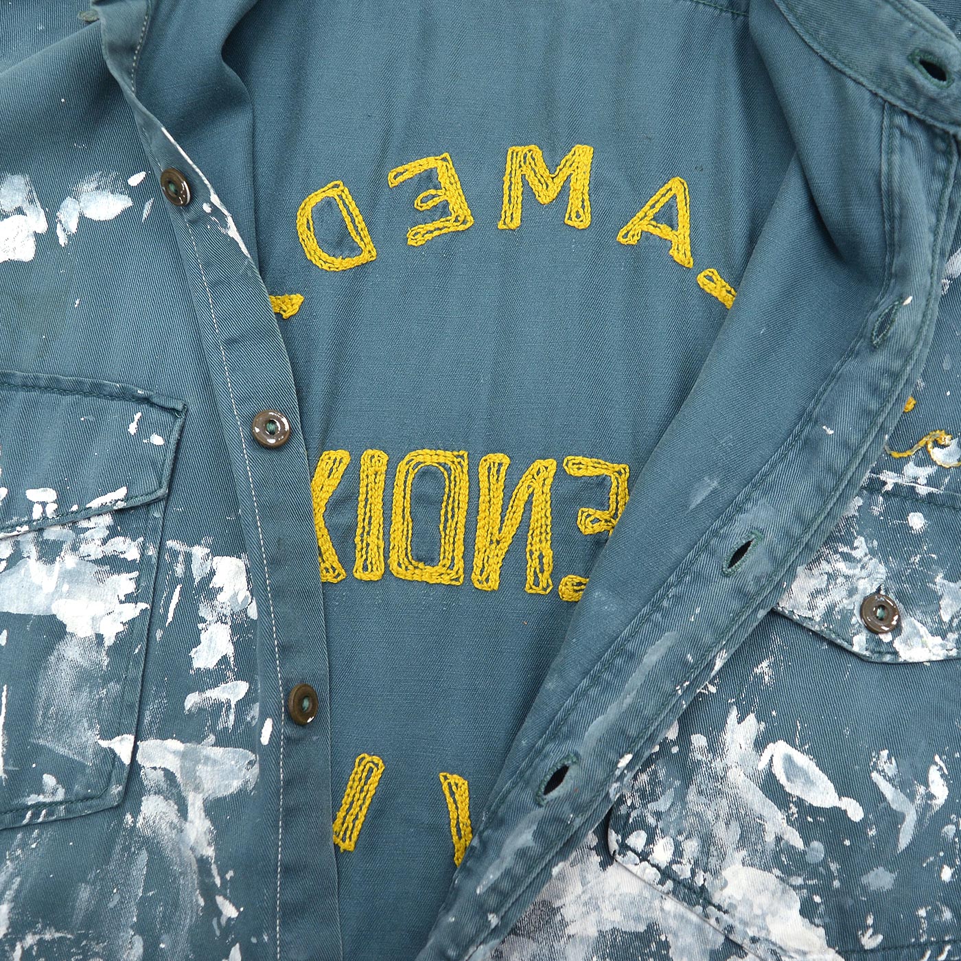 1960's DICKIES PAINT SPLATTER CHAIN STITCH WORK SHIRT ...