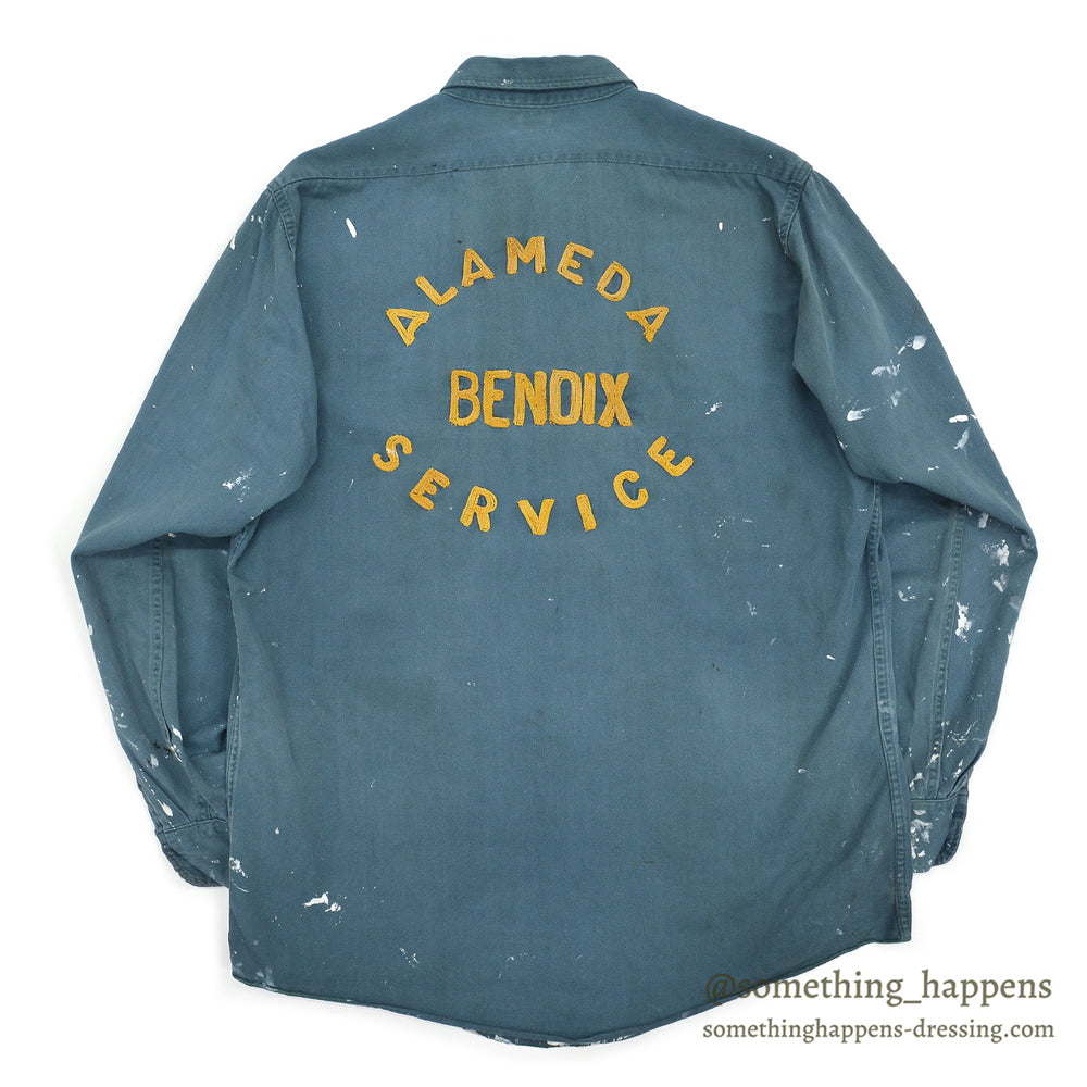 1960's DICKIES PAINT SPLATTER CHAIN STITCH WORK SHIRT ...