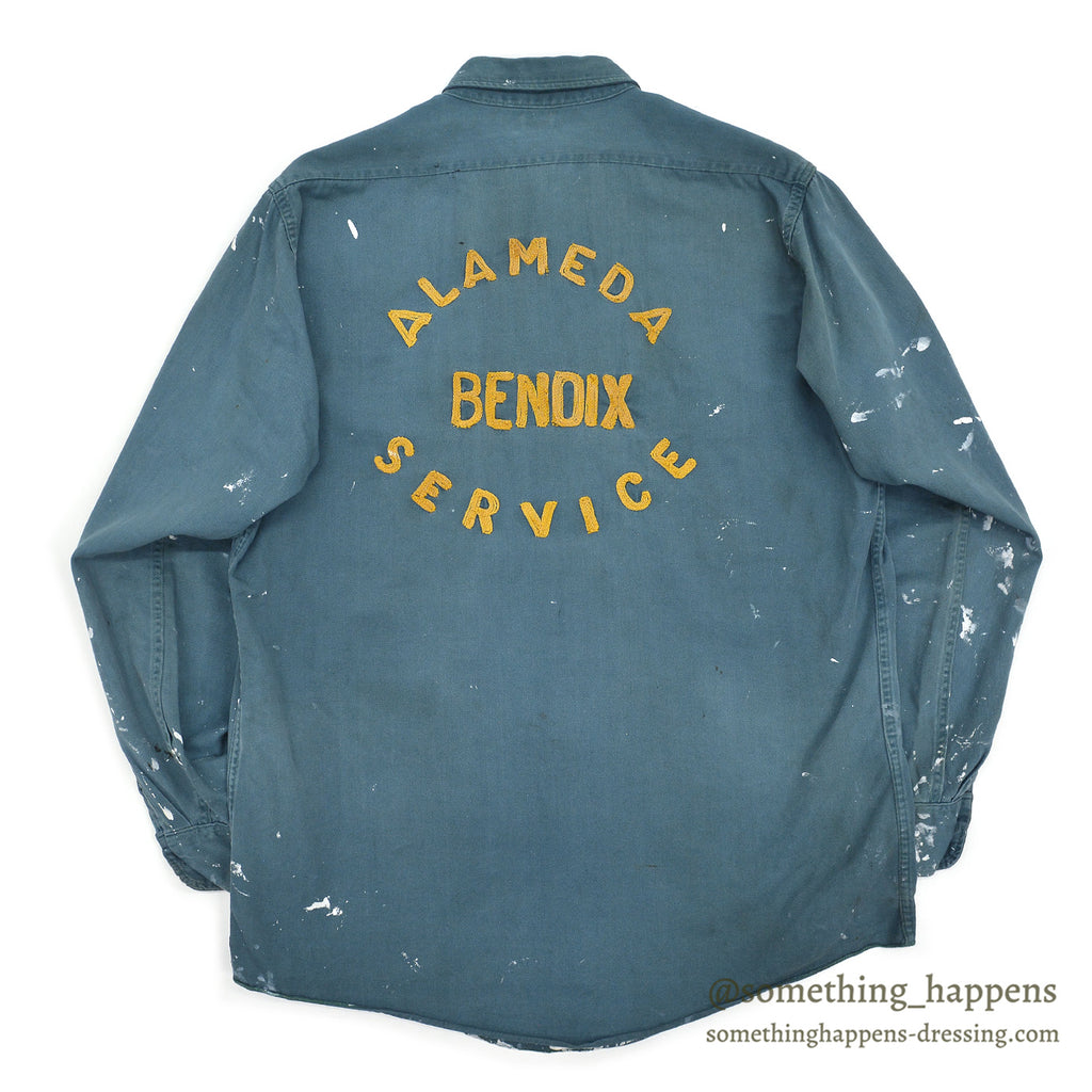 1960's DICKIES PAINT SPLATTER CHAIN STITCH WORK SHIRT ...