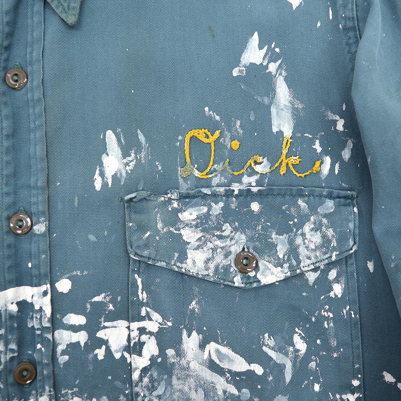 1960's DICKIES PAINT SPLATTER CHAIN STITCH WORK SHIRT ...