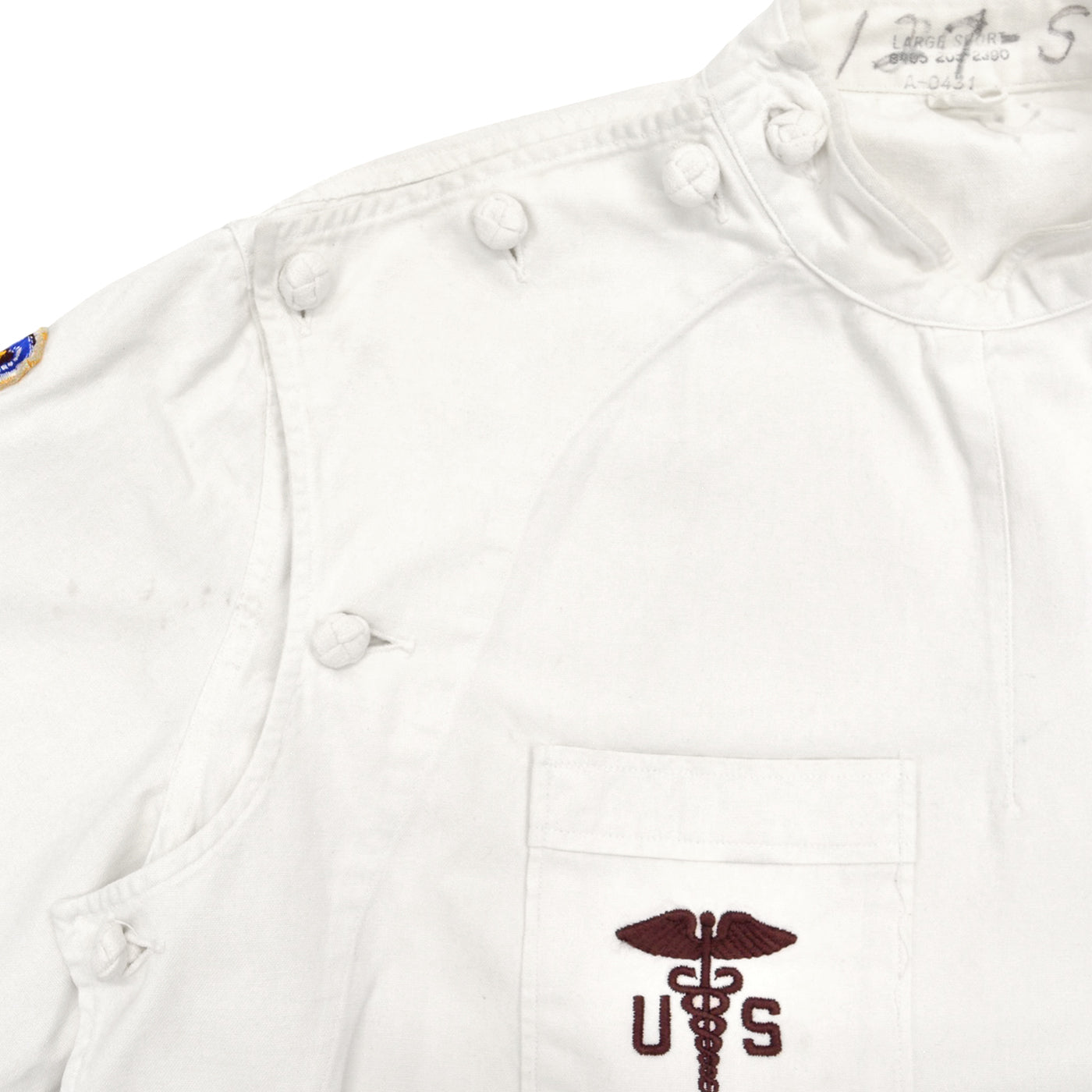 1950s U.S.A.F. MEDICAL DOCTOR SHIRT / STENCIL ... L-S