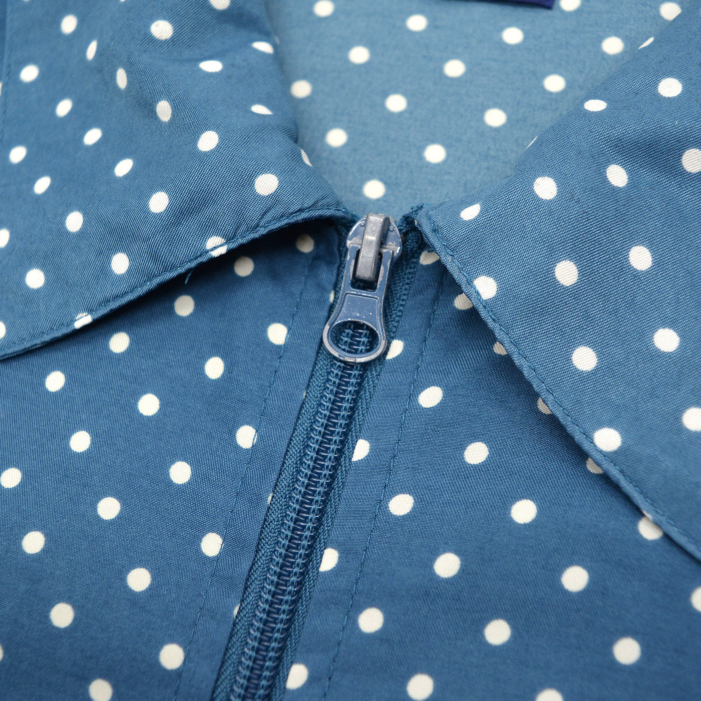 1990's JOHN BLAIR POLKA DOTS ZIP-UP SHIRT ... 2XL