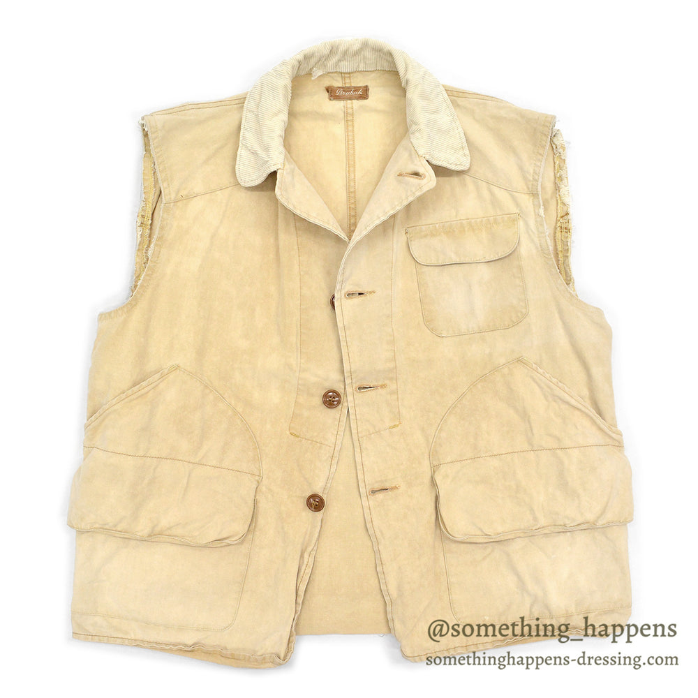 1950's DRYBAK HEAVY FADE HUNTING JACKET / CUT OFF SLEEVES...