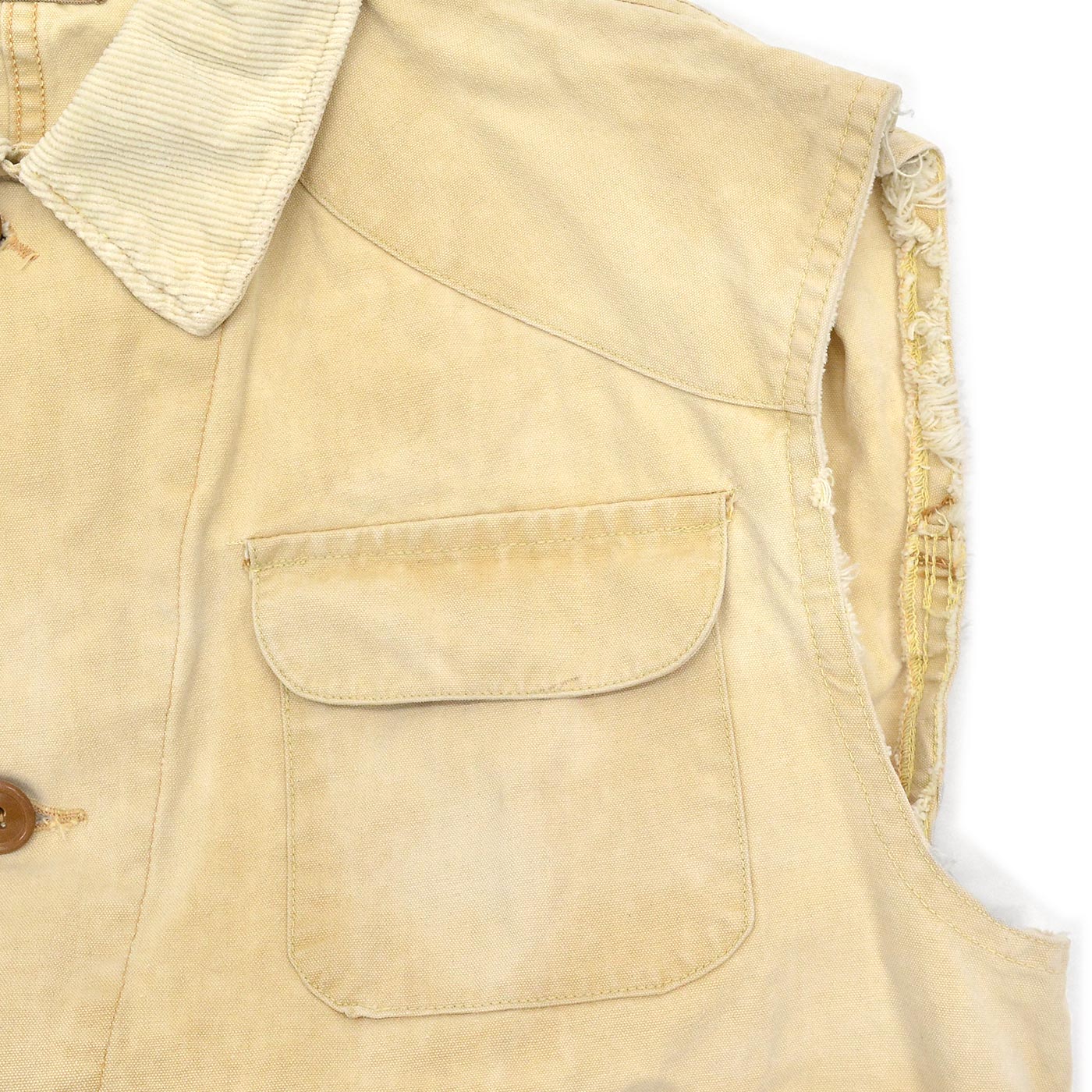 1950's DRYBAK HEAVY FADE HUNTING JACKET / CUT OFF SLEEVES