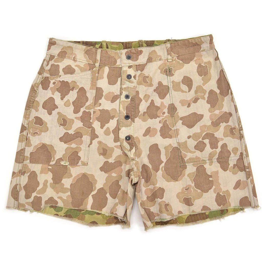 1940s USMC P-42 1st FROGSKIN CAMO PANTS / CUT-OFF ... W36