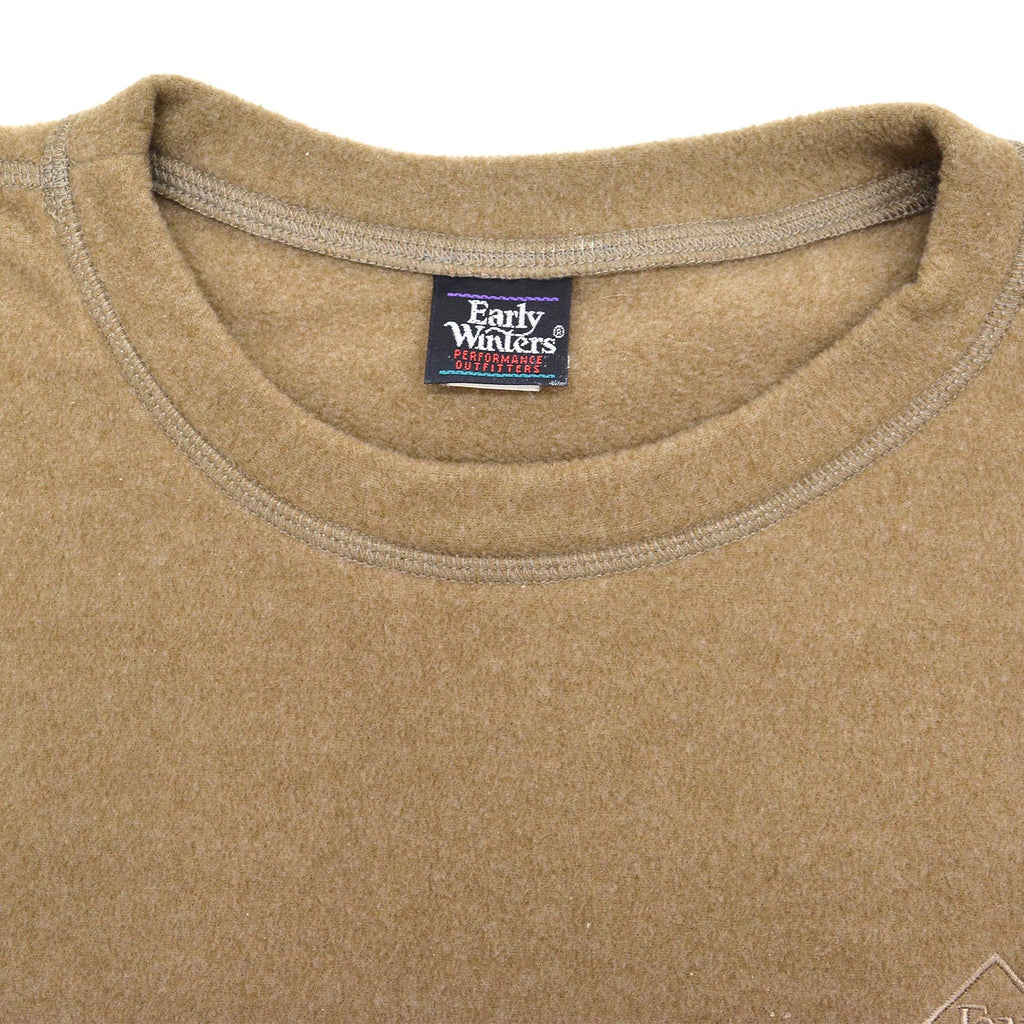 1990's EARLY WINTERS POLARTEC FLEECE TEE / LIGHT BROWN ... L