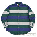 1980's EDDIE BAUER BORDER FLANNEL SHIRT / MADE IN USA ... L
