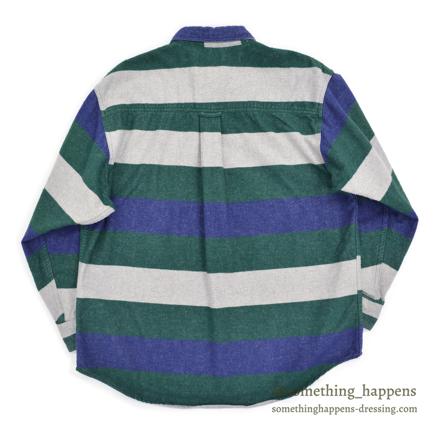 1980's EDDIE BAUER BORDER FLANNEL SHIRT / MADE IN USA ... L