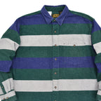 1980's EDDIE BAUER BORDER FLANNEL SHIRT / MADE IN USA ... L