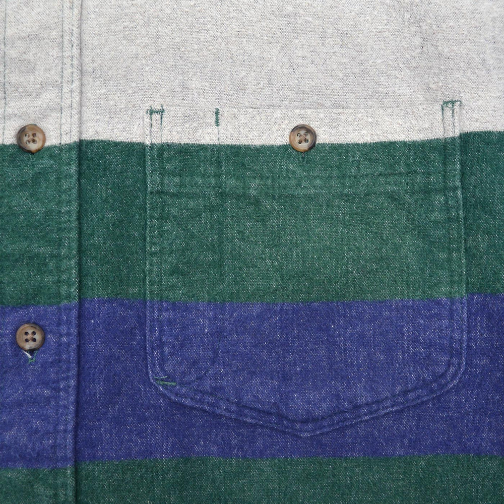 1980's EDDIE BAUER BORDER FLANNEL SHIRT / MADE IN USA ... L
