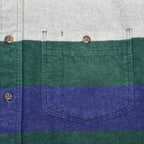 1980's EDDIE BAUER BORDER FLANNEL SHIRT / MADE IN USA ... L