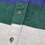 1980's EDDIE BAUER BORDER FLANNEL SHIRT / MADE IN USA ... L