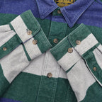 1980's EDDIE BAUER BORDER FLANNEL SHIRT / MADE IN USA ... L