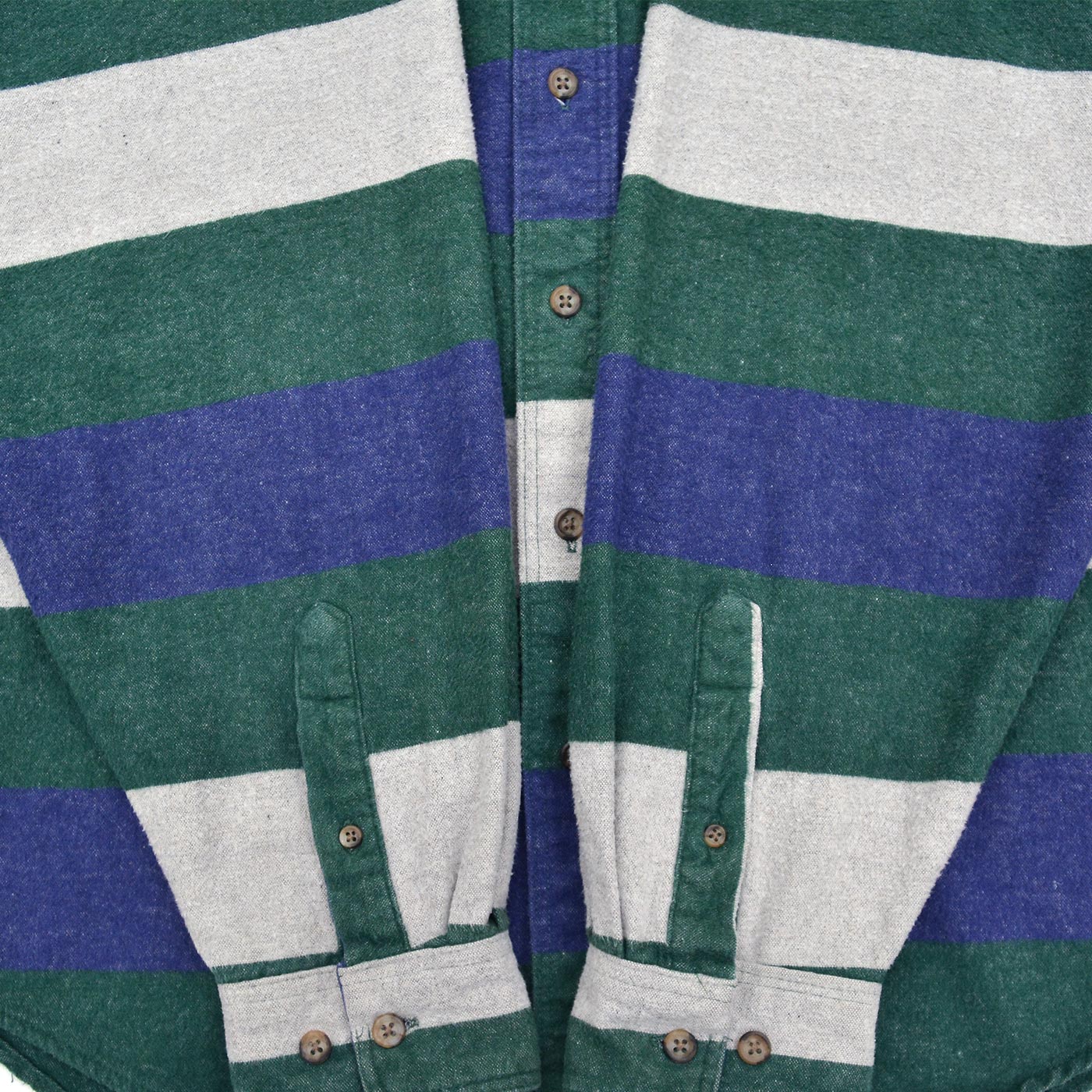 1980's EDDIE BAUER BORDER FLANNEL SHIRT / MADE IN USA ... L