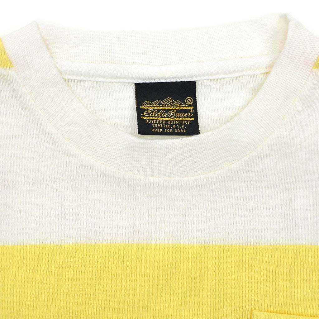 1980s DEADSTOCK EDDIE BAUER WIDE STRIPE POCKET T-SHIRT ... L