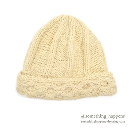 1970's~ EDDIE BAUER CABLE KNIT WOOL BEANIE...