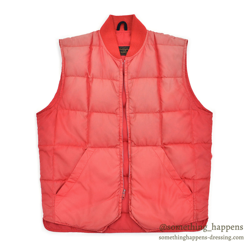 1980's EDDIE BAUER RED DOWN VEST / SUN FADED ...