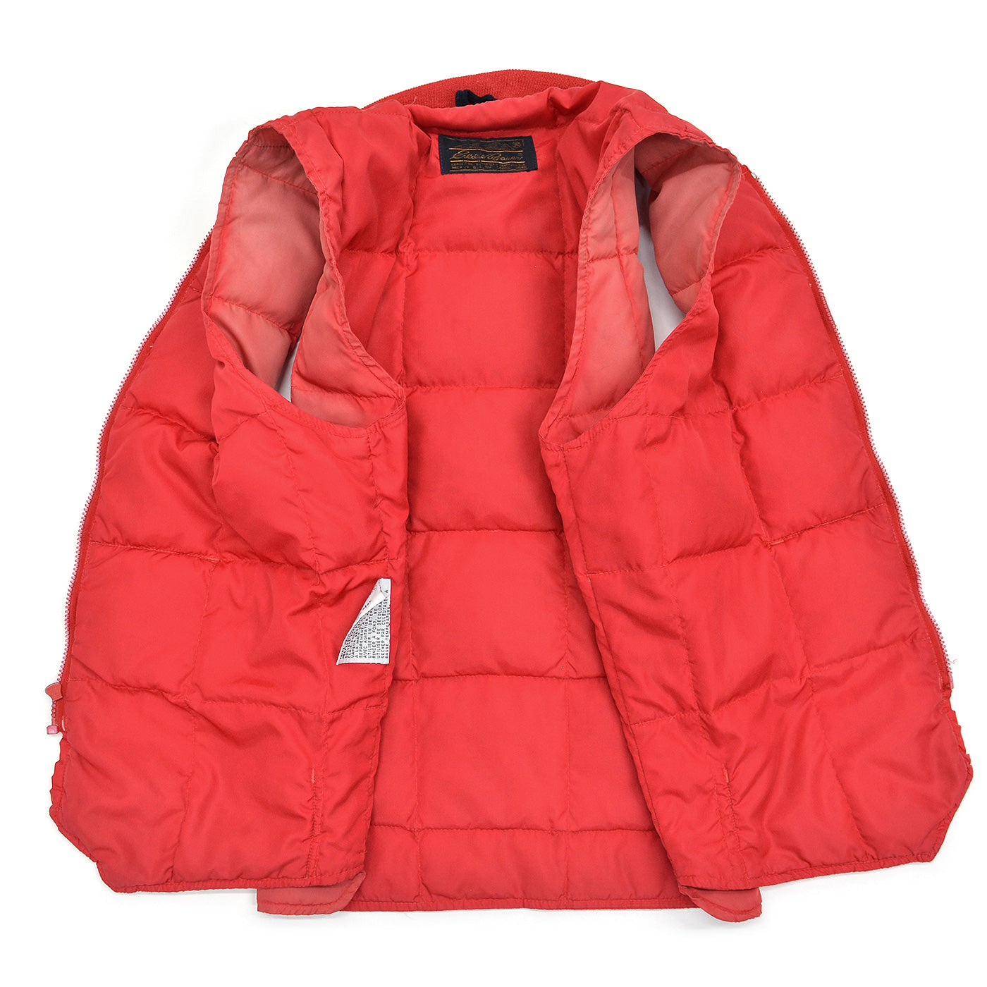 1980's EDDIE BAUER RED DOWN VEST / SUN FADED ...