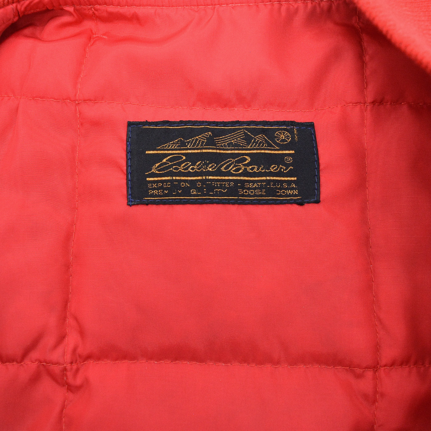 1980's EDDIE BAUER RED DOWN VEST / SUN FADED ...