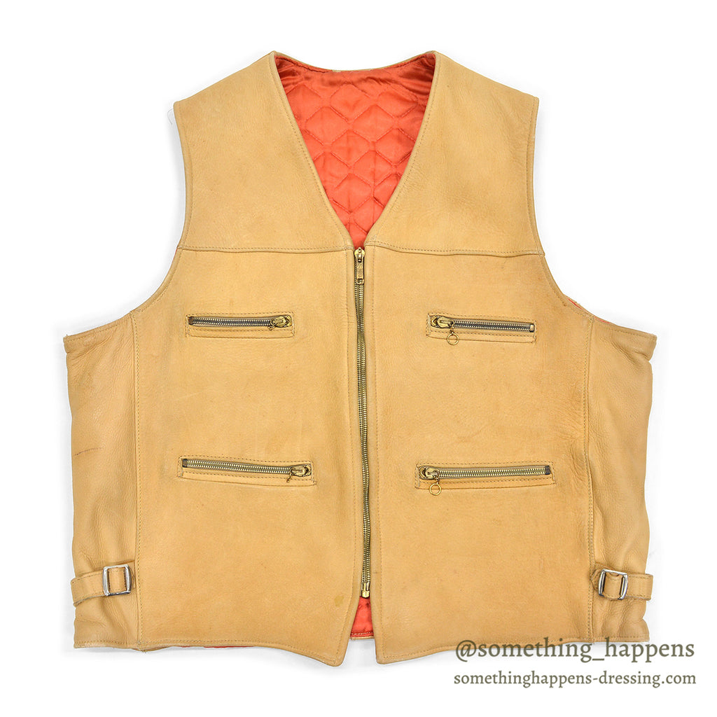 ~1960's ELKSKIN LEATHER VEST / UNUSUAL ZIPPER POCKETS ...