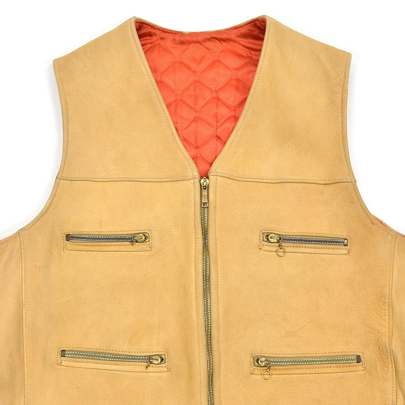 ~1960's ELKSKIN LEATHER VEST / UNUSUAL ZIPPER POCKETS ...
